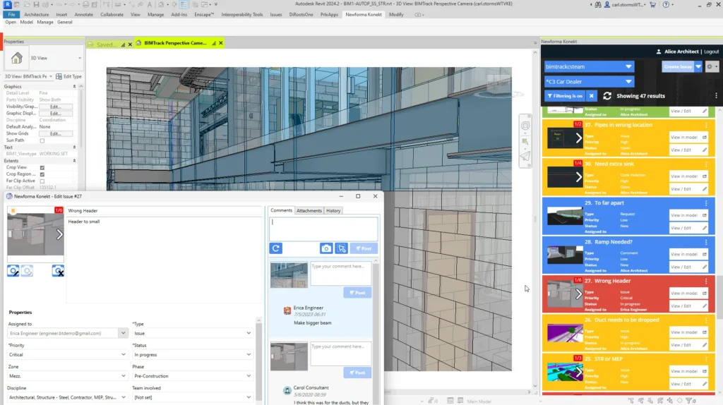 Model 3D instalacji elektrycznej w budynku